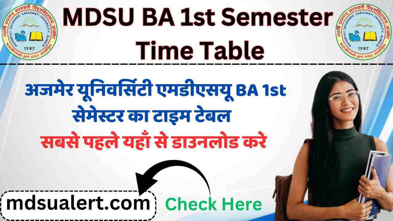MDSU BA 1st Semester Subject Wise Time Table Download PDF