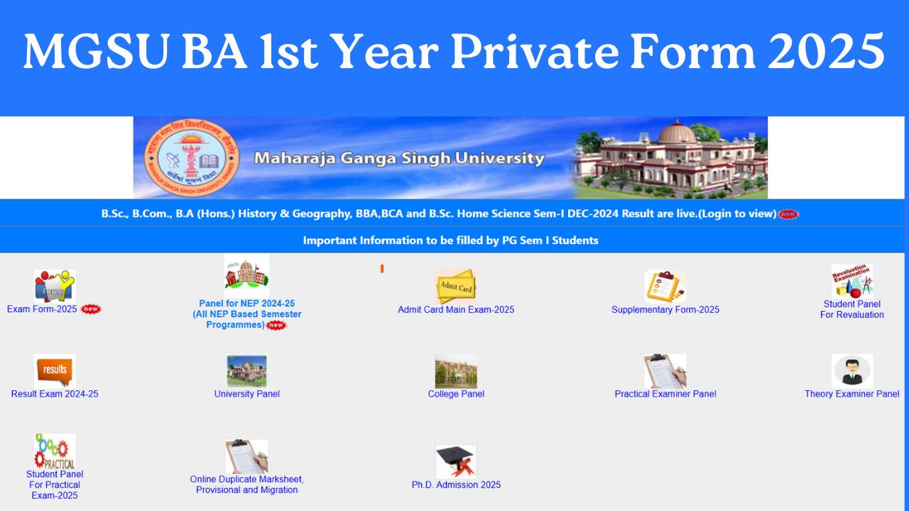 MGSU BA 1st Year Private Form 2025